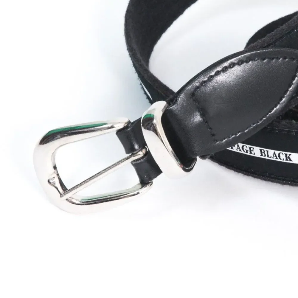 Bethpage Black Golf YRI Mens Size 40 Ribbon Belt Black Leather Silver Buckle